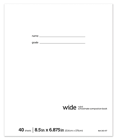 Office Depot® Brand Schoolmate Composition Book, 6-7/8" x 8-1/2", Wide Ruled, 40 Sheets