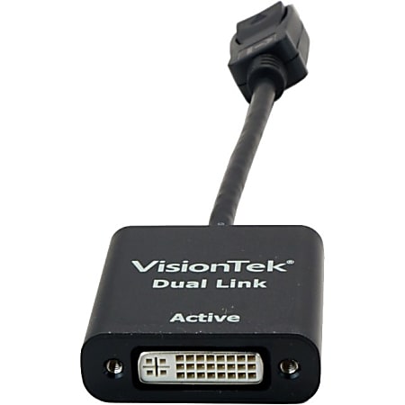 VisionTek DisplayPort to DL DVI-D Active Adapter (M/F) - 7" DisplayPort/DVI Video Cable for Video Device, MacBook, Mac Pro, MacBook Air, Monitor - First End: 1 x DisplayPort Digital Audio/Video - Male