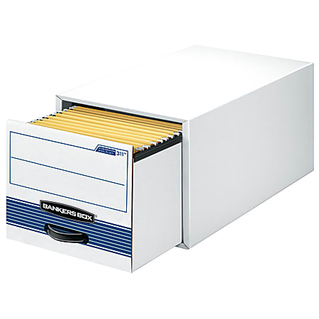 Bankers Box&reg; Stor/Drawer&reg; Steel Plus&trade; Drawer File, Letter Size, 23 1/4" x 12 1/2" x 10 3/8", 60% Recycled, White/Blue, Pack Of 6