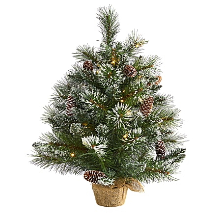 Nearly Natural Frosted Pine Artificial Christmas Tree, 2&rsquo;