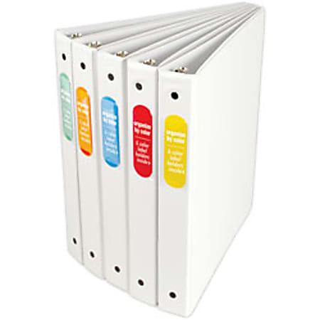 Office Depot® Brand No-Gap Locking Round-Ring Binders, 1 1/2" Rings, White