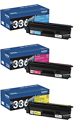 Brother TN336 High-Yield Cyan/Magenta/Yellow 3-Color Toner Cartridges, Pack Of 3 Cartridges, TN336CMY-OD