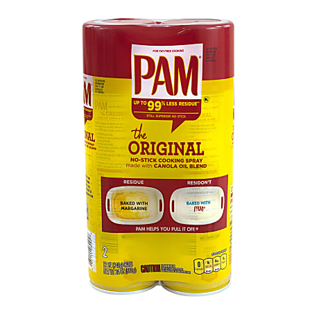PAM No-Stick Cooking Spray, 12 Oz, Pack Of 2 Cans