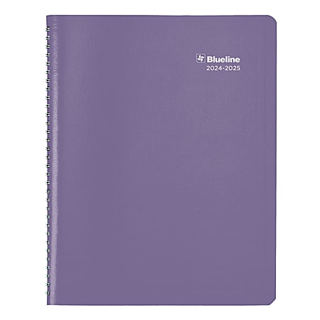 2024-2025 Blueline® 14-Month Monthly Academic Planner, 8-1/2" x 11", 100% Recycled, Dusty Purple, July to August, CA701F.03