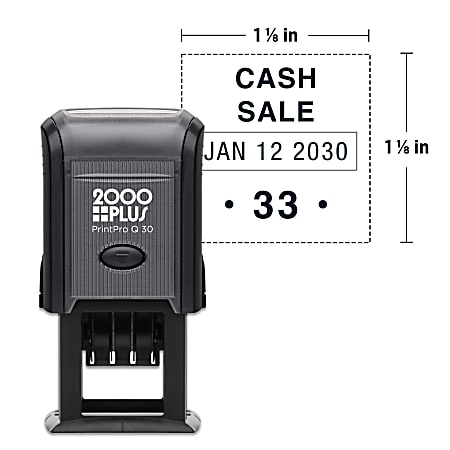 Custom 2000 PLUS 2 Color Heavy Duty Self Inking Date Stamp 2160 1516 x 1  916 Impression - Office Depot