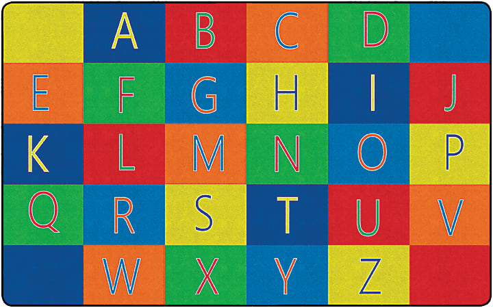 Flagship Carpets Alphabet Seating Rug, 7' 6" x 12', Multicolor