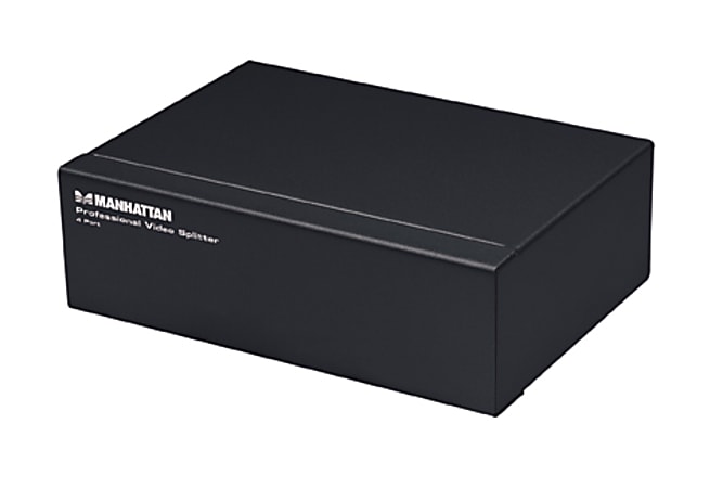 Manhattan Professional Video Splitter, 4-Port, VGA, SVGA, MultiSync , Black, Box - Video splitter - 4 x VGA - desktop