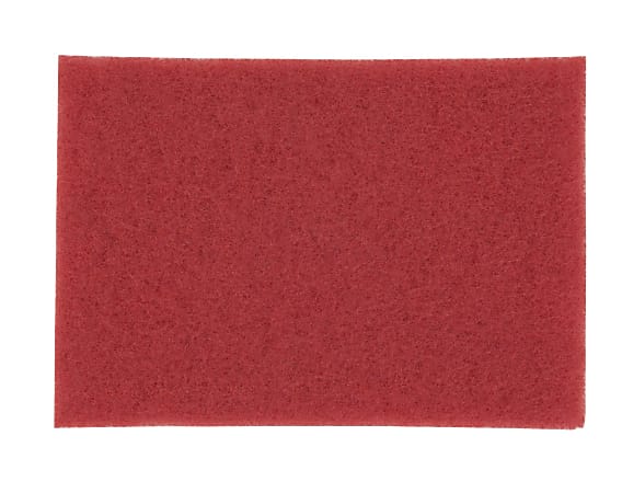 3M™ 5100 Buffer Floor Pads, 20" x 14", Red, Box Of 10