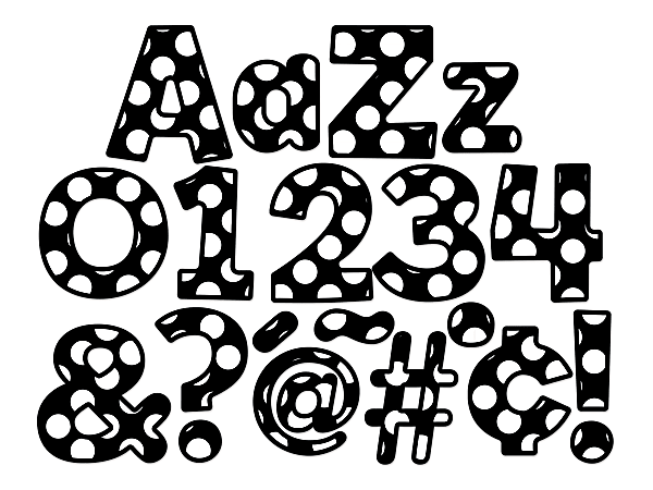 Schoolgirl Style Polka Dot EZ Letters Combo Set, 4", Set Of 219 Pieces
