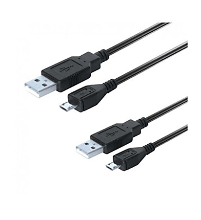 DreamGear Charge And Play Duo Cords For PS4, 10', Black, Pack Of 2 Cords