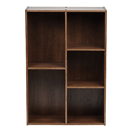 IRIS 35"H 5-Compartment Organizer Bookcase, Brown