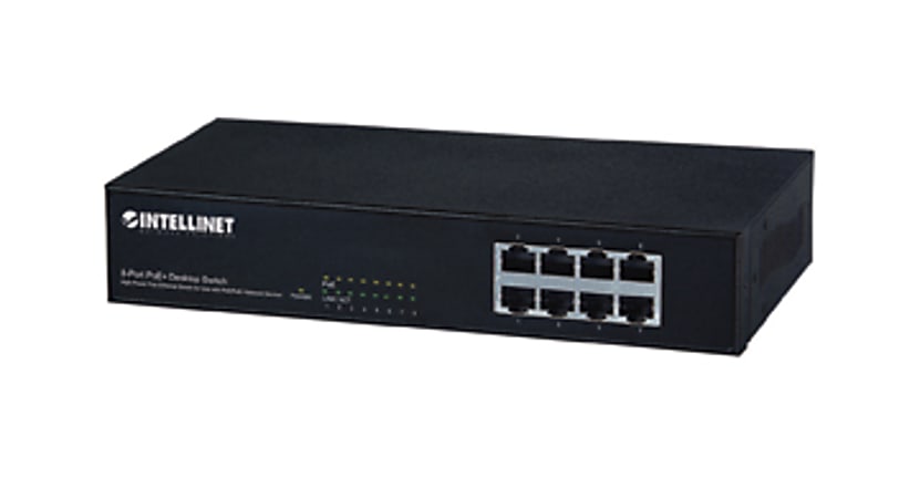 Intracom Intellinet 8 Port Fast Ethernet PoE+ Switch, 560764