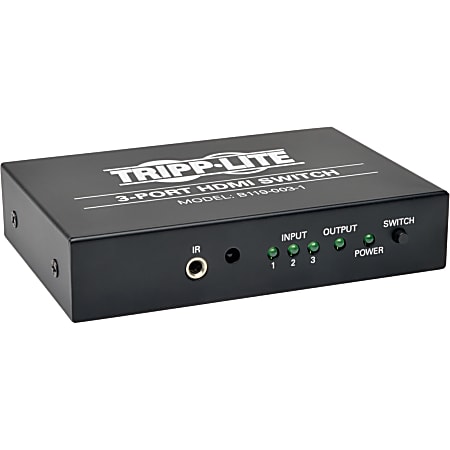 Tripp Lite 3-Port HDMI Video Switch 3 to 1 w/ IR Remote 1080p Resolution - 1920 x 1080 - 3 x 1 - 1 x HDMI Out