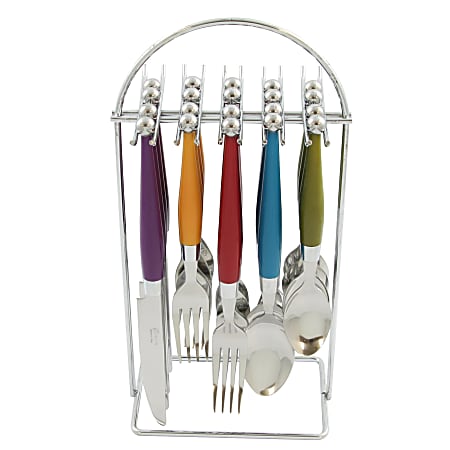 Gibson Casbah 20-Piece Flatware Set, Assorted Colors