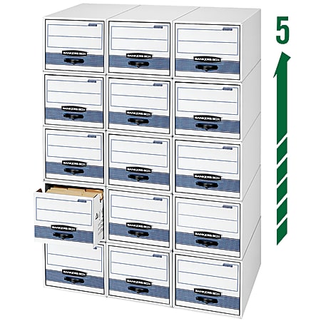 Bankers Box® Stor/Drawer® Steel Plus™ Drawer File, Legal Size, 23 1/4" x 15 1/2" x 10 3/8", 60% Recycled, Black/White, Pack Of 6