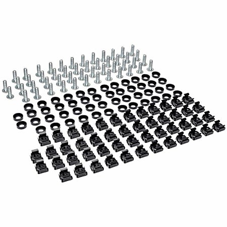 Tripp Lite by Eaton SmartRack Square Hole Hardware Kit with 50 pcs 12-24 screws and washers - Cage Nut, Rack Screw, Cup Washer - Pan - 50