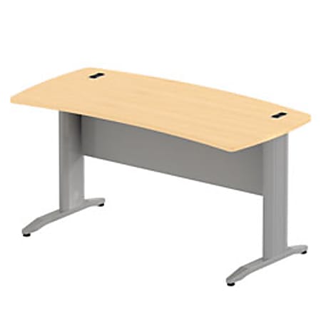BBF Sector 60" x 30" Curved Desk, 30"H x 59 1/2"W x 29 1/2"D, Natural Maple, Premium Installation Service