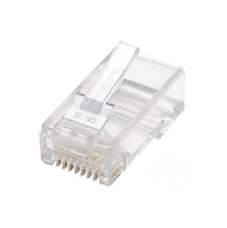 Intellinet RJ45 Modular Plugs, Cat5e, UTP, 3-prong, for solid wire, 15 µ gold plated contacts, 100 pack - Network connector - RJ-45 (M) - CAT 5e (pack of 100)