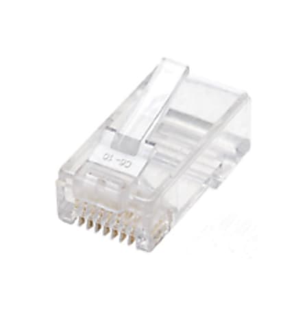 Intellinet RJ45 Modular Plugs, Cat5e, UTP, 2-prong, for stranded wire, 15 gold plated contacts, 100 pack - Network connector - RJ-45 (M) - UTP - CAT 5e (pack of 100)