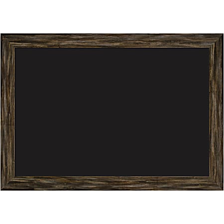 Amanti Art Liquid Chalk Marker Board, 29” x 41", Black, Fencepost Brown Wood Frame