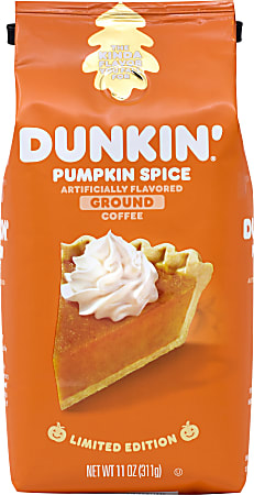 Dunkin' Donuts Pumpkin Spice Ground Coffee, Medium Roast, 11 Oz