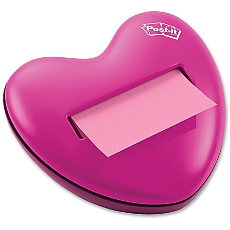 Post it Notes Pop Up Shaped Note Heart Dispenser City Of Hope Pink Ribbon -  Office Depot