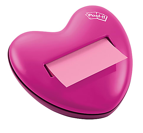 NEW Pink Heart Post-it® Brand Pop-up Note Dispenser with 50 Pink 3"×3" Notes 
