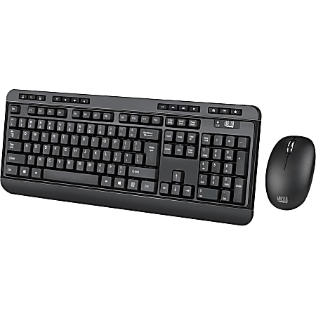Adesso® Wireless RF Keyboard And Optical Mouse, Black