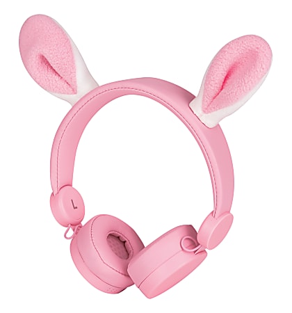 Ativa™ Kids Lightweight Over-The-Ear Headphones With Magnetic Animal Ears, Rabbit, KD-22