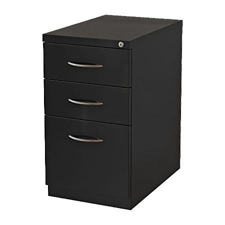 Lorell® 19"D Vertical 3-Drawer Premium Mobile File Cabinet, Black