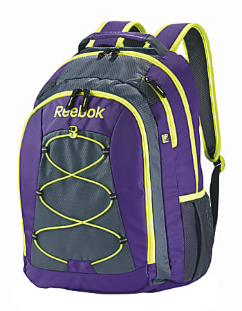 Reebok Backpack For Laptop, Keanan, Purple/Yellow