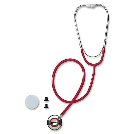 Medline Dual-Head Stethoscope - Latex-free - Red