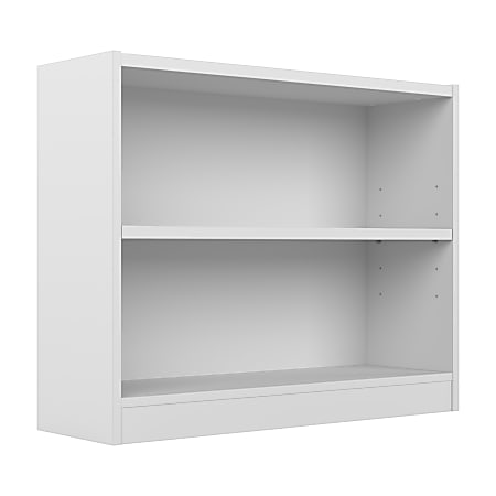 Bush Business Furniture Universal 30"H 2-Shelf Bookcase, Pure White, Standard Delivery