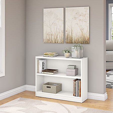 Bush Business Furniture Universal 30 H 2 Shelf Bookcase Pure White