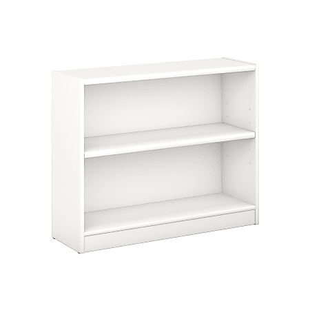 Bush Business Furniture Universal 30"H 2-Shelf Bookcase, Pure White, Standard Delivery