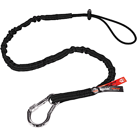 Ergodyne Squids 3100 10-Lb Single-Carabiner Tool Lanyard, 35", Black