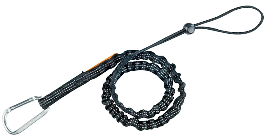 Ergodyne Squids 3100 10-Lb Single-Carabiner Tool Lanyard, 35", Black