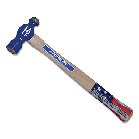 Vaughan Commercial Ball Pein Hammer, Hickory Handle, 11 3/4 in, Forged Steel 8 oz Head