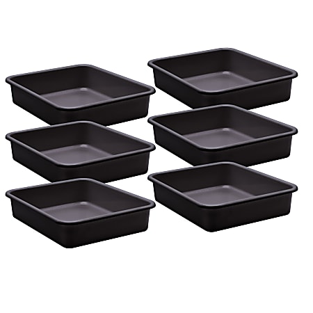 Teacher Created Resources Plastic Letter Tray, Large, Black, Pack Of 6