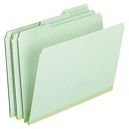 Pendaflex® Pressboard Expanding File Folders, 1" Expansion, Letter Size, Light Green, Box Of 25
