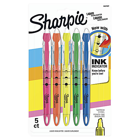 Sharpie® Liquid Accent® Pen-Style Highlighters, Assorted Colors,