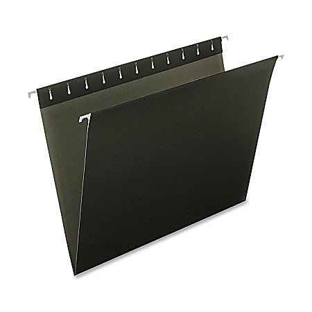 Oxford® Color 1/5-Cut Hanging Folders, Letter Size, Black, Box Of 25