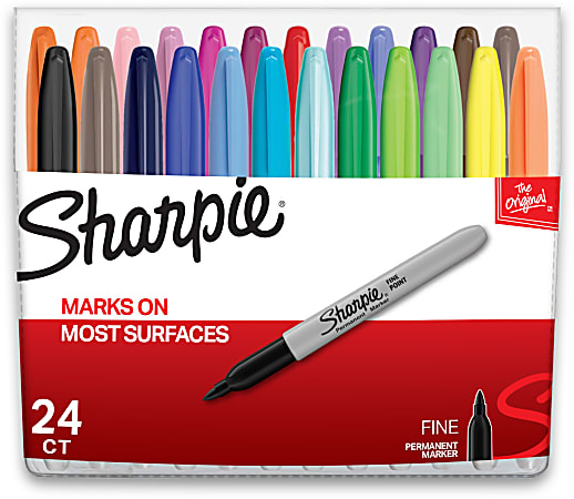 Sharpie®Permanent Markers, Fine Point, Assorted Colors, Set Of