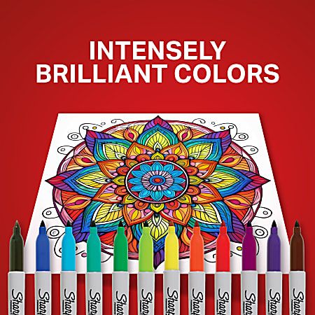Sharpie Permanent Markers Fine Point Assorted Colors Set Of 24 Pouch ...