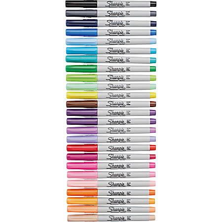 25 Count Sharpie Permanent Markers 24 Asst Colors & 1 Metallic Silver Fine  Tip 9781569249932