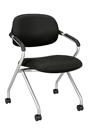 basyx by HON® Nesting Stackable Chair, Black/Silver