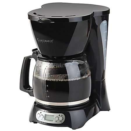 Continental Platinum 12-Cup Digital Coffee Maker, Black