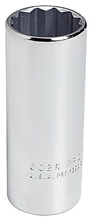 PROTO Torqueplus Deep Socket, 3/8" Drive, 9/16" Opening, 12-Point