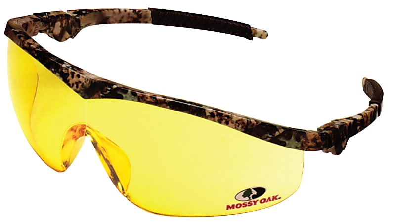 Mossy Oak Safety Glasses, Amber Lens, Duramass Scratch-Resistant
