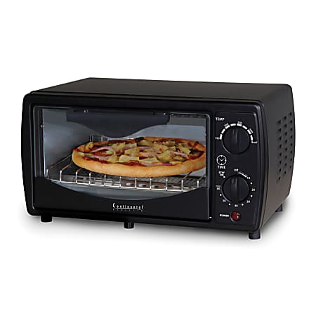 Continental Platinum 4-Slice Toaster Oven, Black